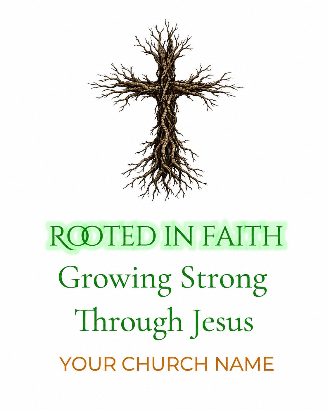 Rooted in Faith graphic shirt for church groups gifts and everyday wear